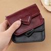 New Fashion Harajuku PU Leather Heart Buckle Wallet Keychain Mini Bag Multi-card Anti-magnetic Card Holder Travel Cash Coin Bags