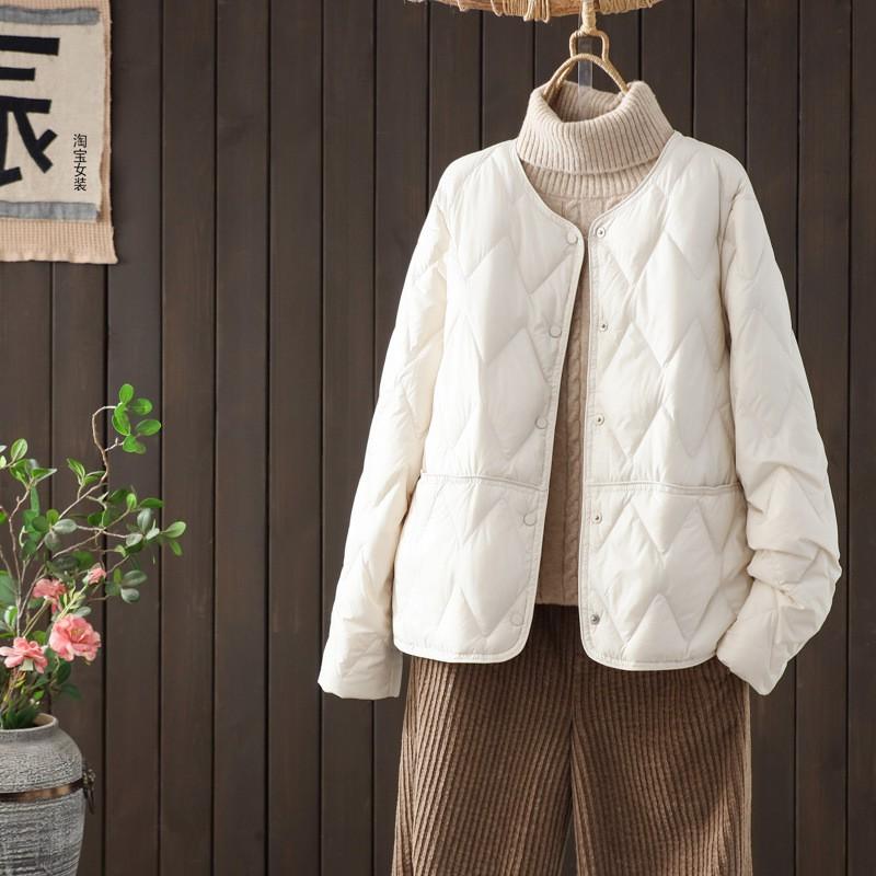 Womens Lightweight 90% Down Fill Short Puffer Jacket Slim Fit Casual Winter Coat