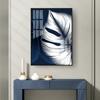 Modrá Bílá rostlina List Obraz Obraz Plakát Moderní bytový dekor Abstraktní nástěnná malba Severská dekorace do obývacího pokoje