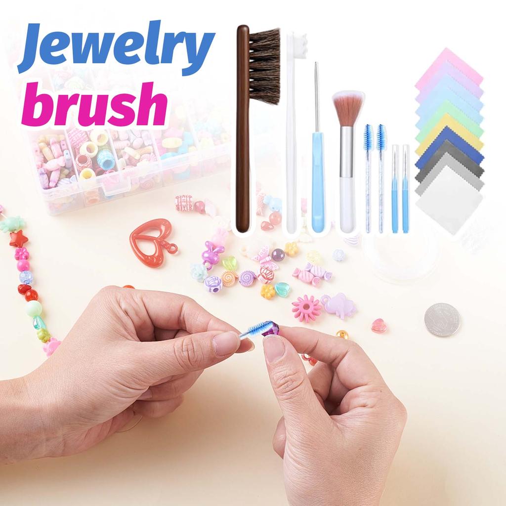 18-teiliges Schmuckreinigungsbürsten-Werkzeugset, Geeignet für allen Schmuck, Ringe, Gold, Diamanten, Ohrringe