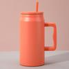 Large Capacity Travel Cup with Handle & Straw, Leak-Proof, Portable, Fits Car Cup Holder, Ice Cooler Function