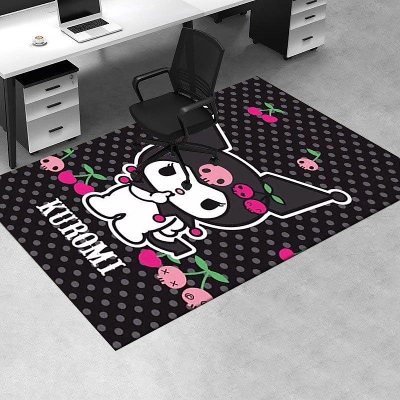 1pc Sanrio Kuromi Mermaid Printed Office Carpet Rectangle Rug Under The Table,Perfect Room Decor for Living Room, Bedroom, Kitchen, Non-slip Floor Mat
