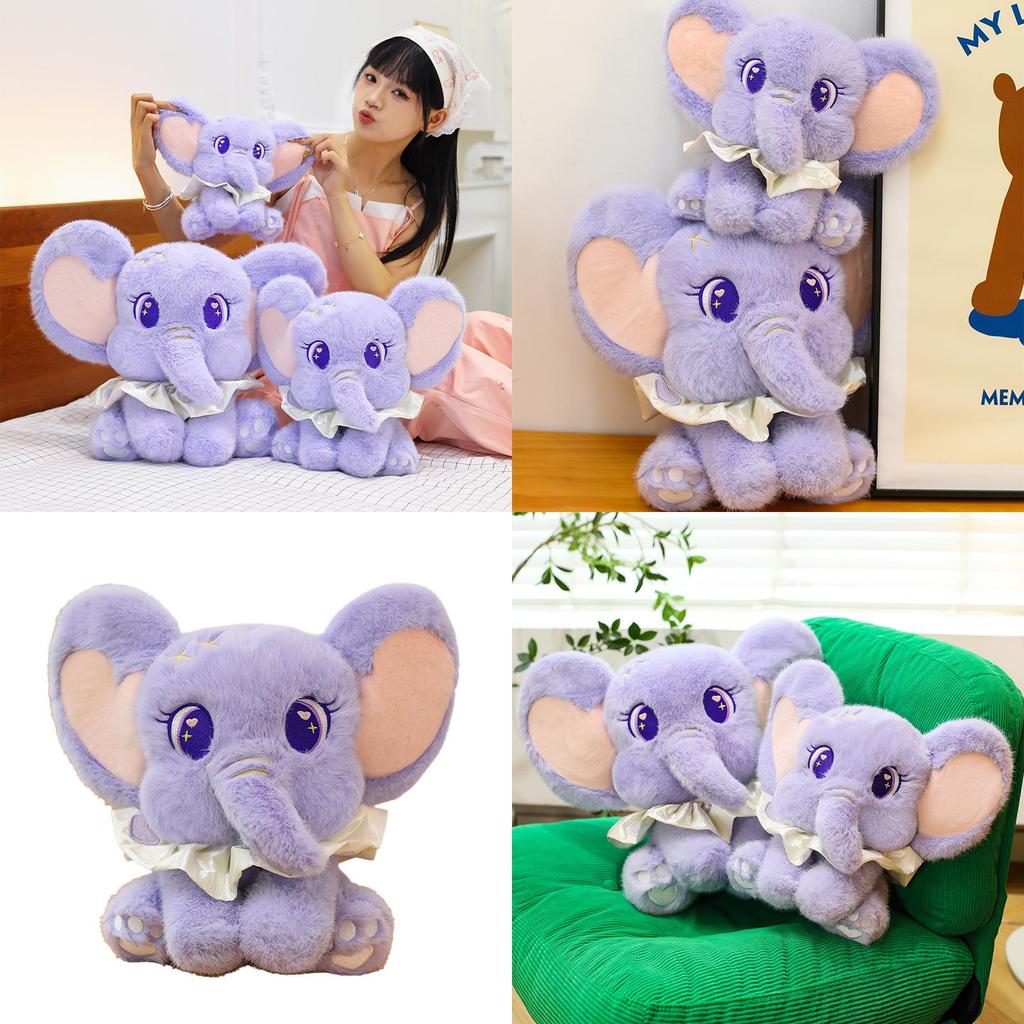 Peluche Elefante Dolce per Bambini e Ragazzi con Imbottitura in Cotone PP Regalo per Ragazze
