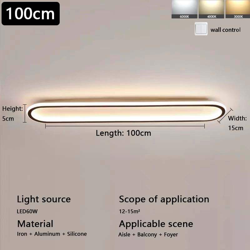 

Простой современный прямоугольный светодиодный скандинавский коридорный светильник для прохода, прихожей, гостиной, входной двери, гардеробной, потолочный светильник three-colored light