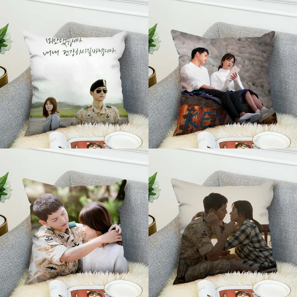 DDescendants Of The Sun Pillow Case For Car Sofa Decorative Home Doublesided Print Plush Square Throw Pillow Cushion Cover