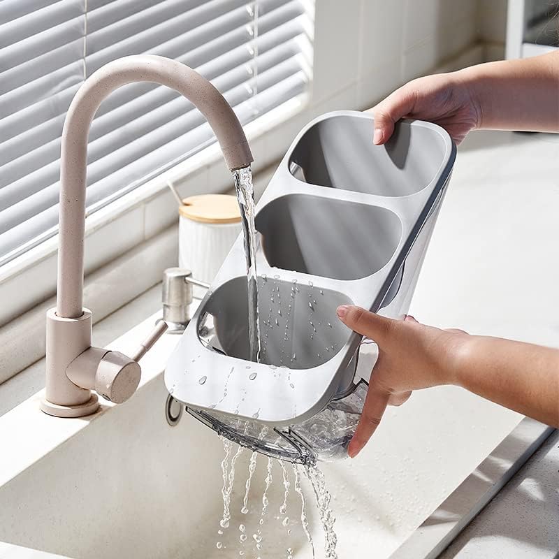 KSHSAA Dustproof Draining Chopstick Holder Kitchen Compartment Cutlery Storage Box Knife Fork Spoon Spatula Storage Box