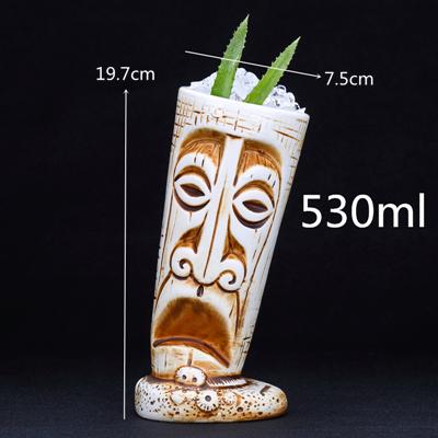 Tazas Tiki de 400 ml, taza para cóctel, cerveza, vino, tazas de cerámica Tiki, artesanías, tazas creativas hawaianas