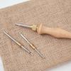 Adjustable Knitting Embroidery Pen Weaving Felting Craft Punch Needle Threader Wooden Handle Replaceable Hooking Tool Kits