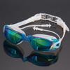 SBART High-Definition Flat Swimming Goggles with Large Electroplated Lenses & Earplugs - Waterproof & Anti-Fog, Unisex.