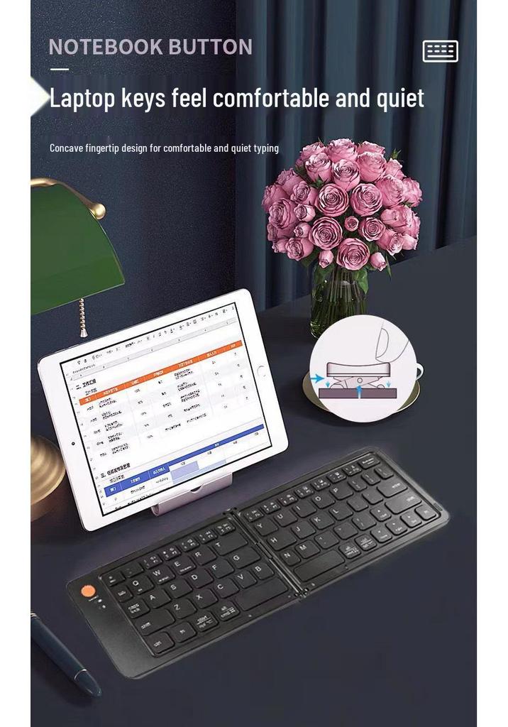 Portable Foldable Wireless Bluetooth Keyboard for Laptop and Mobile Office Use