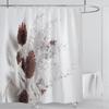 Elegant Floral Shower Curtain - Soft White Flowers & Grass Design for Romantic Bathroom Décor, Waterproof & Easy Care