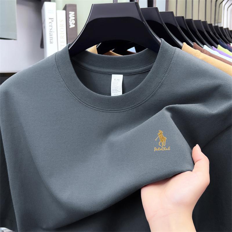 Men's Lightweight 100% Cotton Casual Round Neck T-shirt - Breathable and Fashionable for Summer
