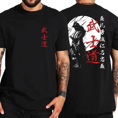 Pánske tričko Japonský samurajský duch Japonská potlač Bušidó Tričko s krátkym rukávom Módne nadrozmerné bavlnené tričko s okrúhlym výstrihom pre ženy