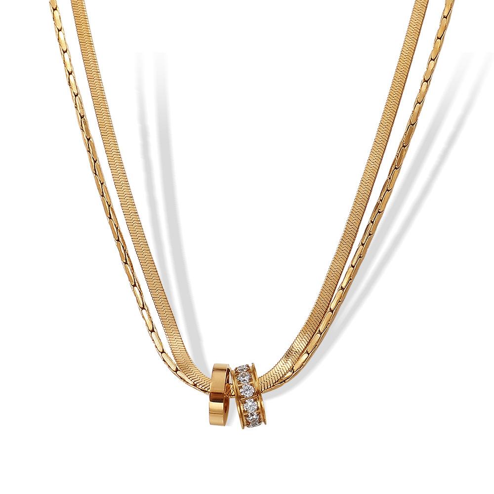 2026 European and American Popular Stacked Wind-plated 18K Gold, Necklace Women s Fashion Simple Gold-plated Light Luxury Necklace 38+5CM