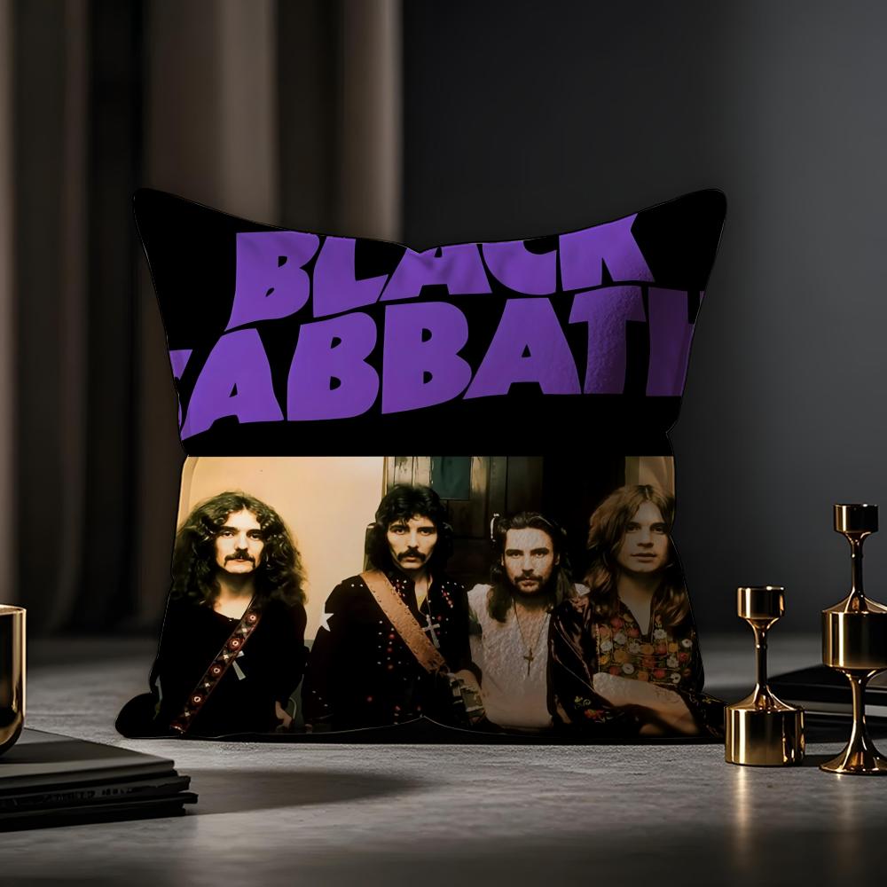 Black Sabbath Cushion Cover Anti-dustmite Pillowcase Invisible Zipper Silky Short Plush Sofa Cushion Cover