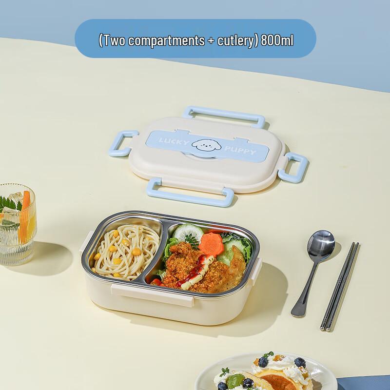Hongpa Blue Puppy Insulated Stainless Steel Lunch Box