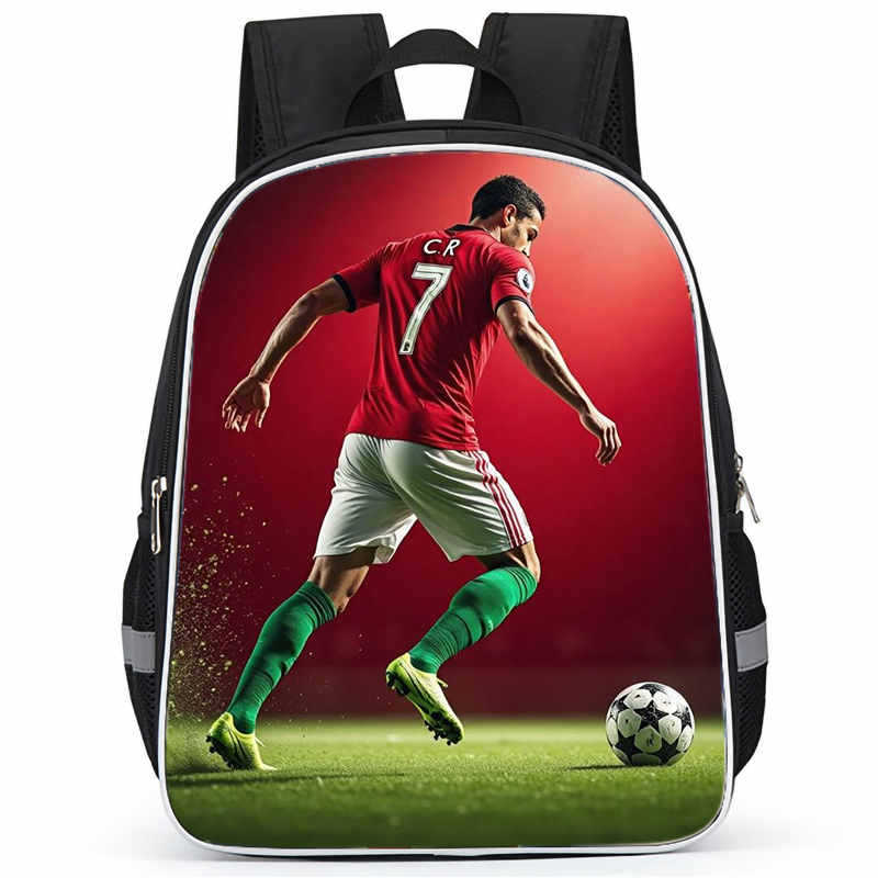 Cr7 Rucksack Hochauflösender Druck Große Kapazität Multifunktion Reißverschluss Oxford Rückenschutz Leichter Rucksack