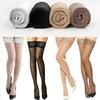 [Nissot] With Silicone Stopper Garter Stockings Black Black Sexy Floral Lace Stockings Anti-slip Tights With Silicone Resin With Logo Package (1 Pair