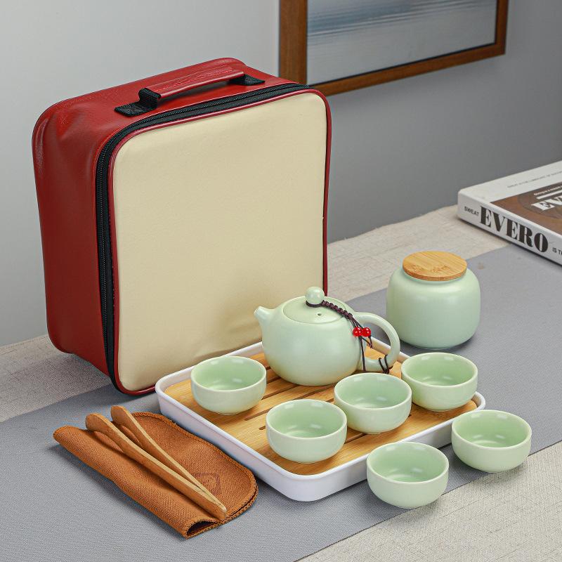 Dingyao Outdoor Tragbares Kung Fu Tee-Set Reise-Set Keramik Komplettset Geschenke