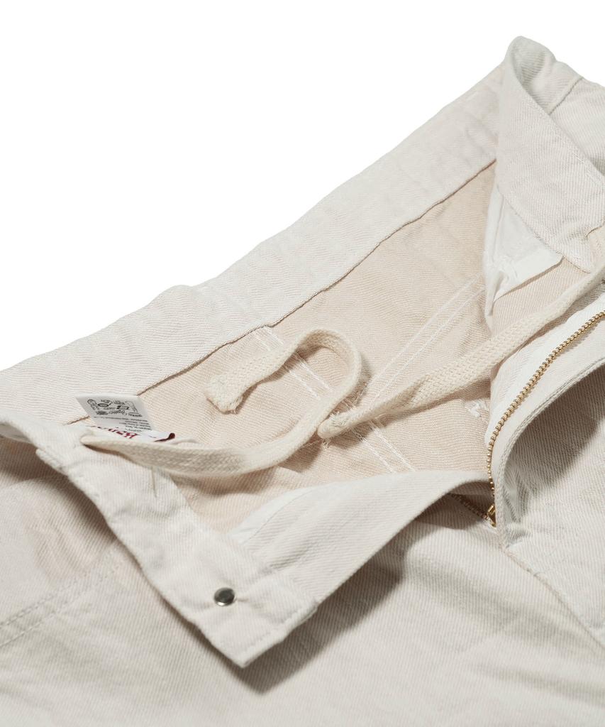 Bieseulaebis Barrel Leg Logo Patch Pants Ivory