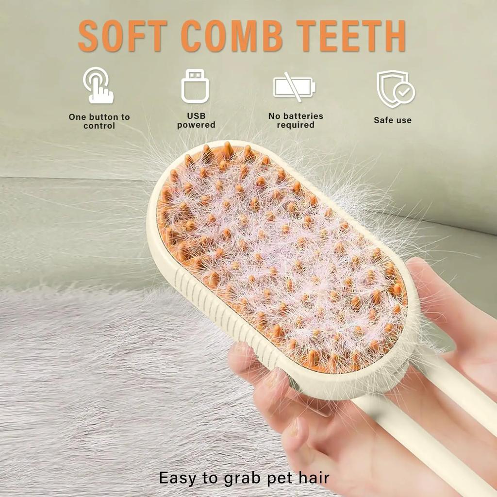 Cat Steam Brush Spray 3 In 1 Cleaning Cat Hair Brush Pet Grooming Removal Massage Dog Steamer Brush Beauty Comb Pets Supplies