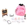 Dollhouse Mini Simulation Miniature Creative School Supplies School Bag Combination Set Doll School Bag Doll Gift Furniture Book