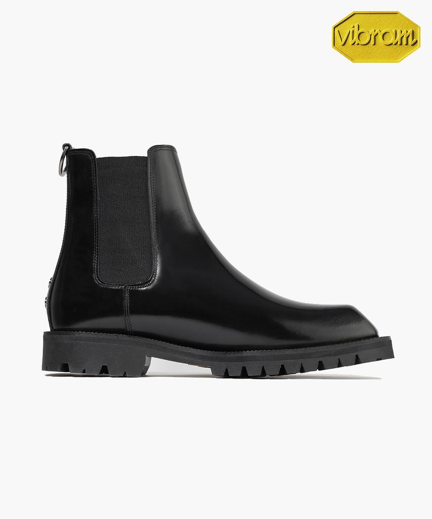 Firenze Atelier [Vibram] Volume Square Toe Casual Worker Sole Chelsea Boots 9420-W [Black Box]
