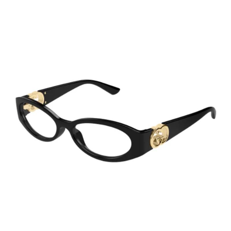 Gucci Temple Logo - Oval Optical Glasses Women's Black Black F glasses case (random size and color) + glasses cloth