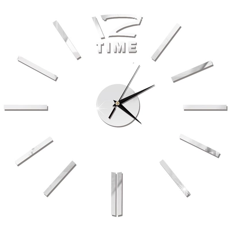 27inch Nordic Wall Clock Dining Restaurant Cafe Decorative Clocks Acrylic Mirror Wall Sticker Silent Quartz Watch Home Decor