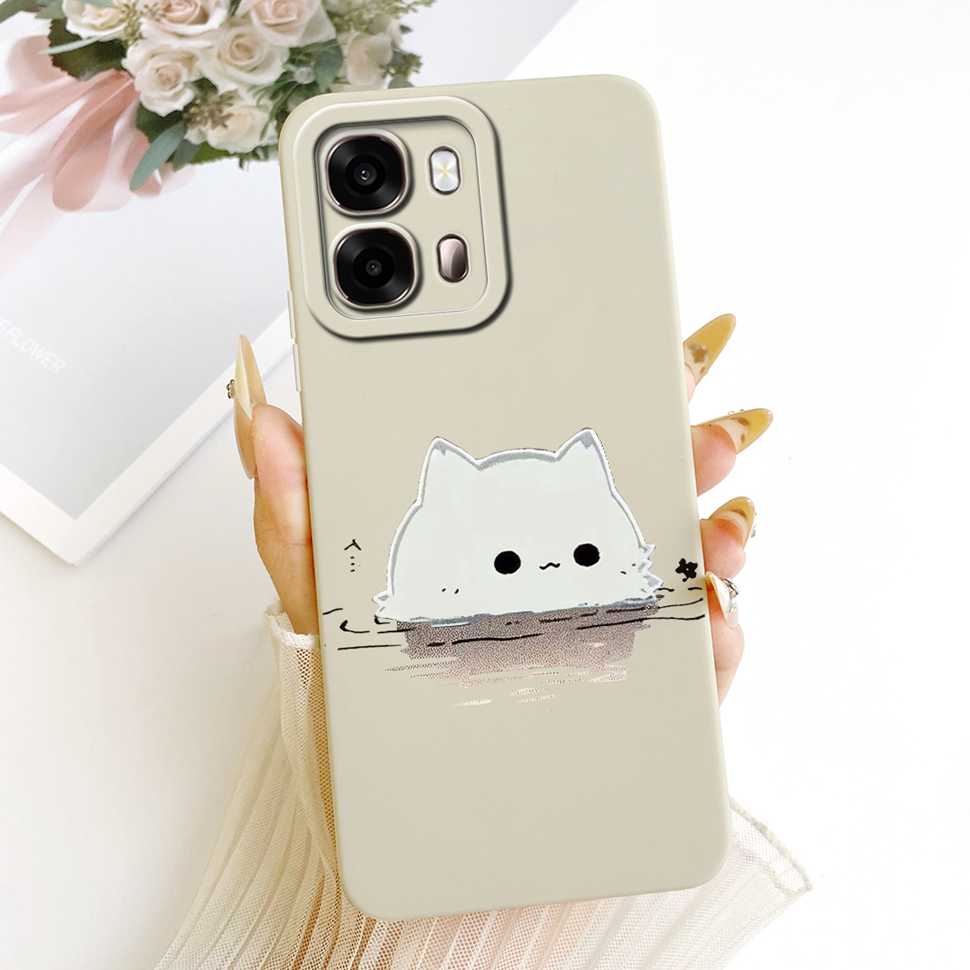 For Oppo A6s 5G CPH2789 Case Fashion Painted Flower Cat Silicone Back Cover For Oppo A 6s A6S 5G 6.75" Bumper Phone Cases Fundas