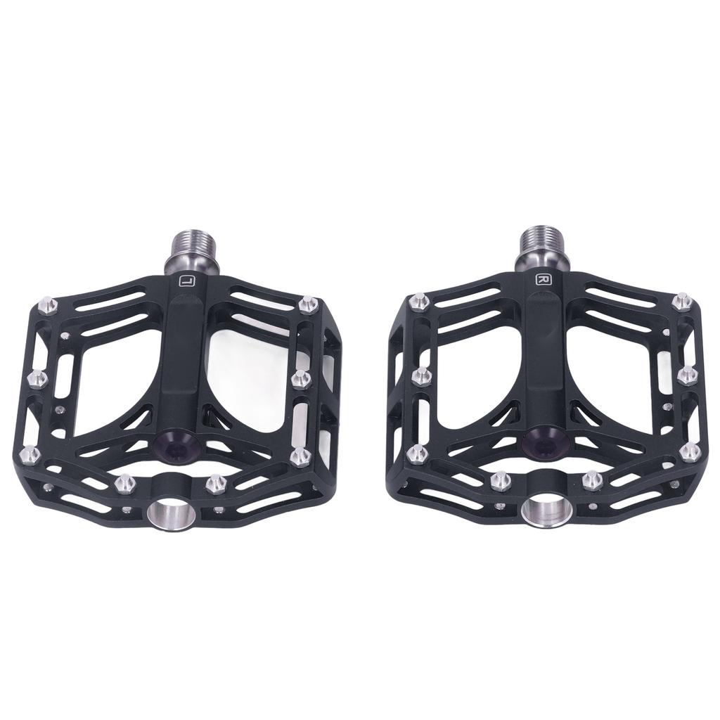 1 Pair Mountain Bike Pedals Universal Lightweight Titanium Alloy Road Bike Pedals for Road Mountain BMX MTB Bike Black