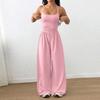 Women's Casual Strapless Wide Leg Jumpsuit for Summer Loose Fit