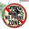 2D Flat 1pc, 8x8 in, No Phone Zone Round Aluminum Metal Sign - HD 2D Print, Perfect for Bedroom, Office, Living Room & Cafe Wall Decor - for Home