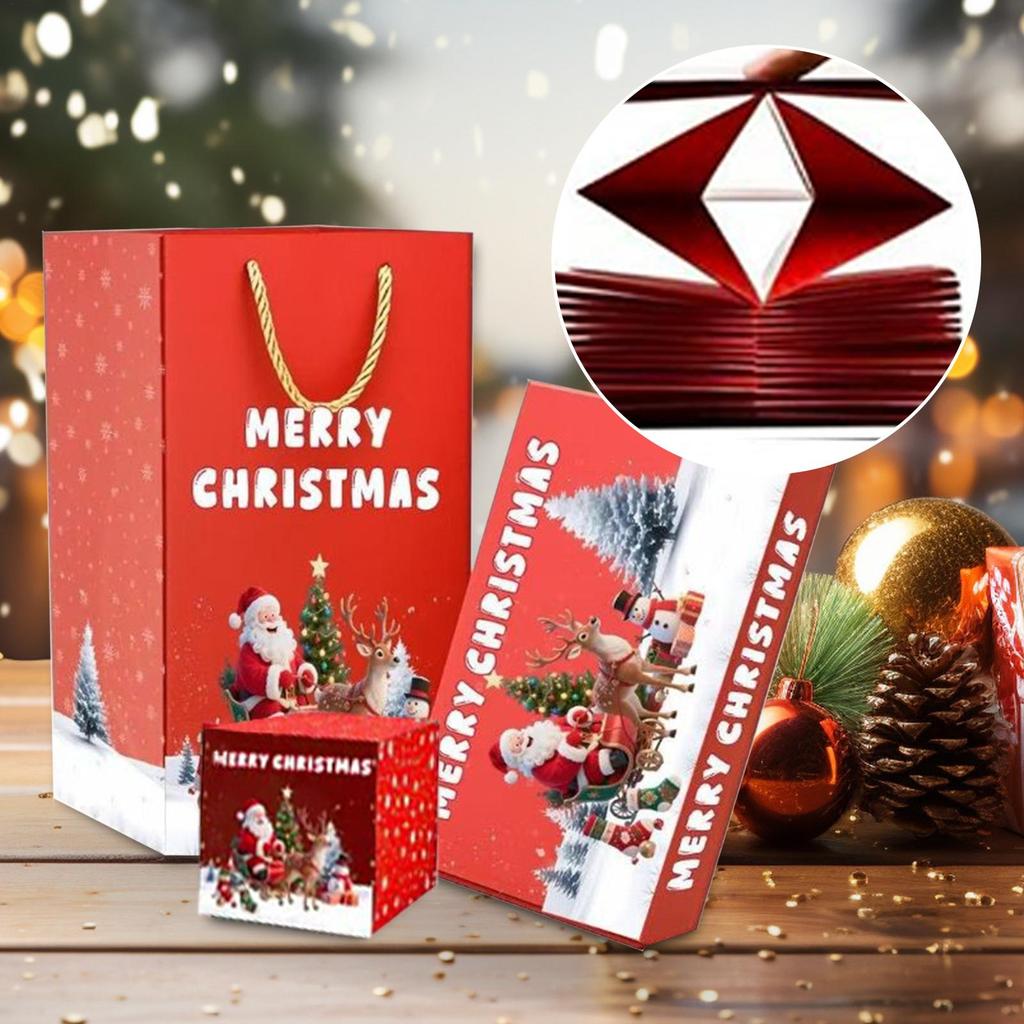 Christmas Exploding Box For Money Holiday Folding Pop-Up Cash Holder Box Reusable Festive Case For Jewelry Cash Holiday Events