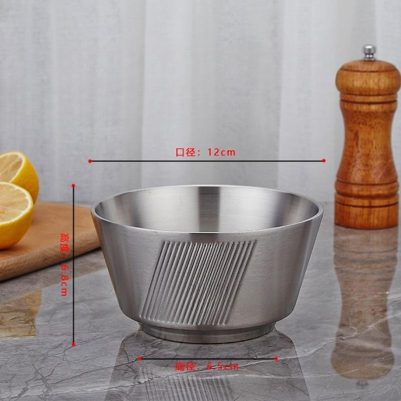 

304 Stainless Steel Bowl Food Grade Double Layer Luxury Bowls Thickened Heat Insulation Tableware