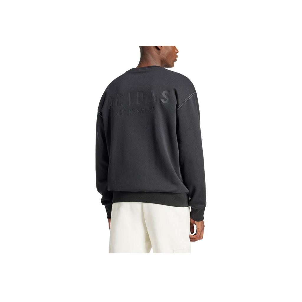 adidas M A Szn G Crew Lässiges Langarm-Pullover-Sweatshirt Herren Sweatshirt Schwarz JJ3671