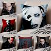 Schock Rock Amerikanischer Sänger MMarilyn Manson Kissenbezug Sofakissenbezug Verdeckter Knopf Langlebiges Polyester Stuhlkissen