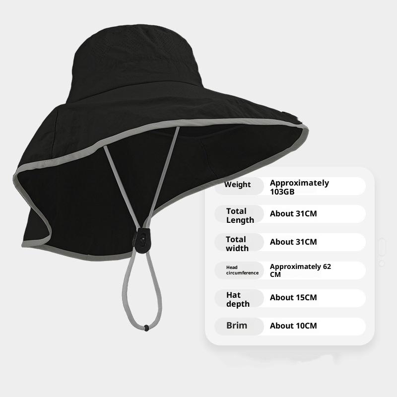 Fisherman Sun Hat UPF50 Breathable Wide Brim Outdoor Hat for Summer Shade Fishing Boating Hiking