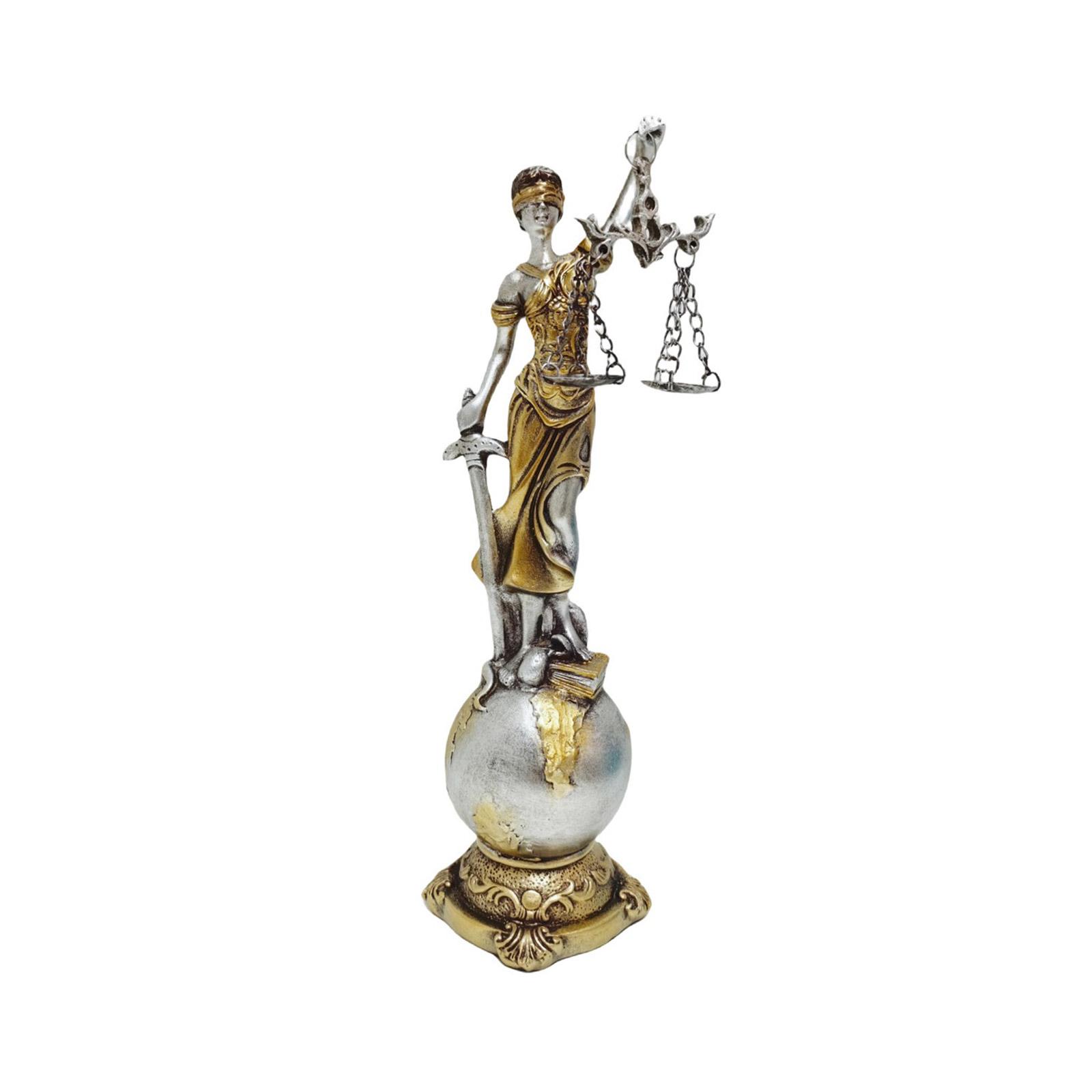 

Blind Law Goddess Statue Resins Lady Justice Sculpture with Scale Greek Roman Fairness Figurine Ornament Gift for Lawyer 1