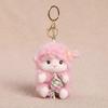Candy Holder Pendant Plush Seated Sheep Keychain Pendant With Metal Ring Soft Cute Lamb Bag Charm Stuffed Accessory For Backpack