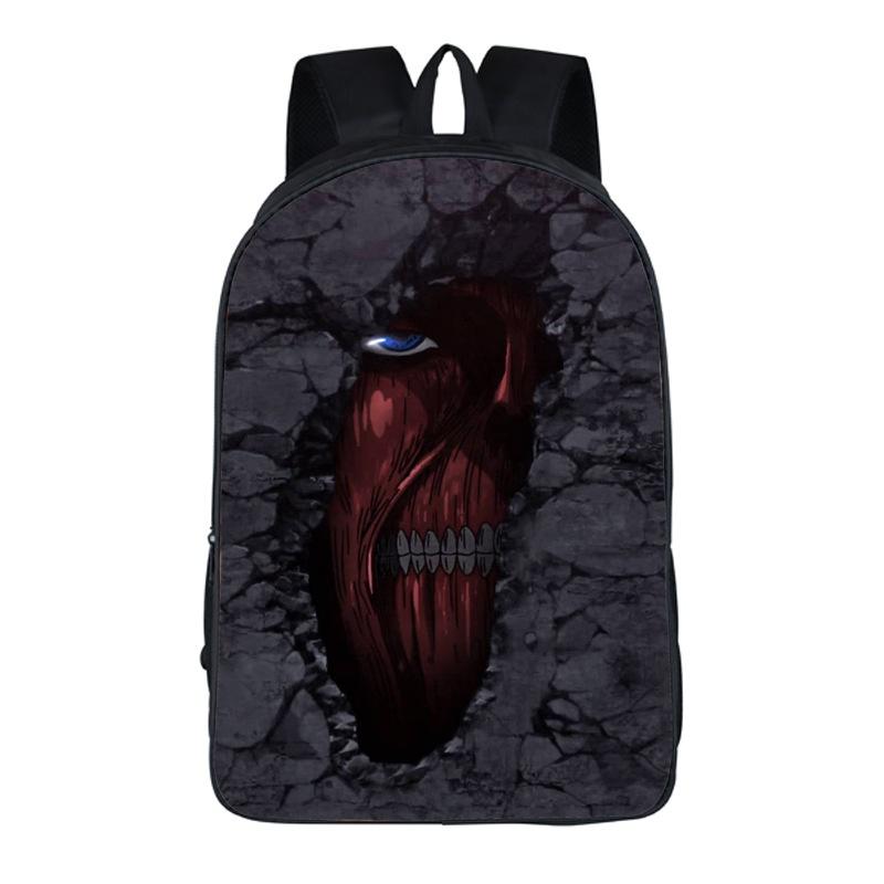 Stylish Anime Attack On Titan Zipper Backpack With Large Capacity For Students And Fans