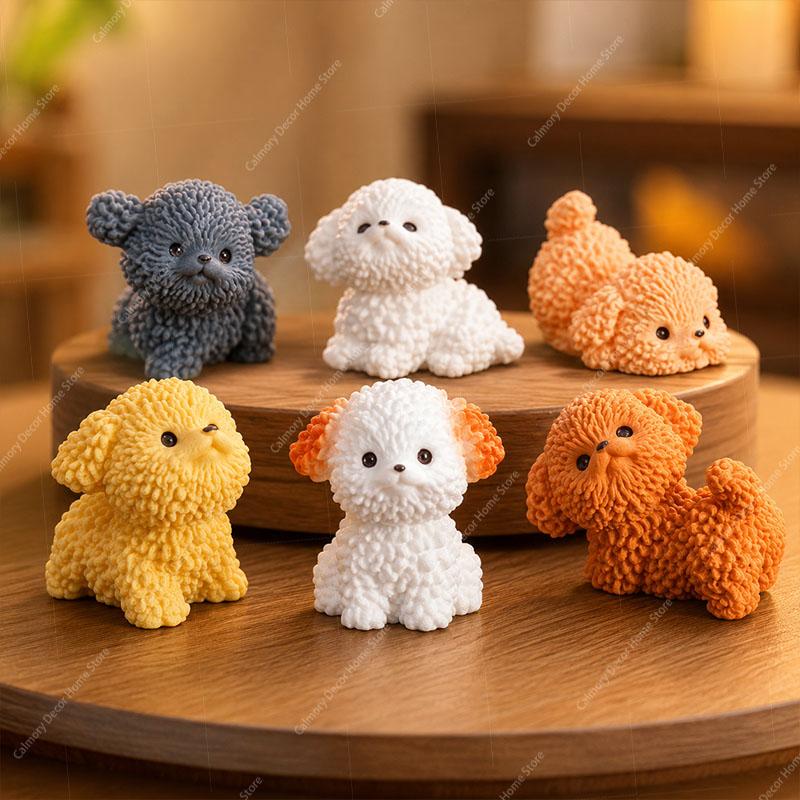 DIY Niedliche Welpen Hunde Mikrolandschaft Ornamente Für Heimdekorationen Zimmerdeko Schreibtischfiguren Miniatur Auto Zubehör