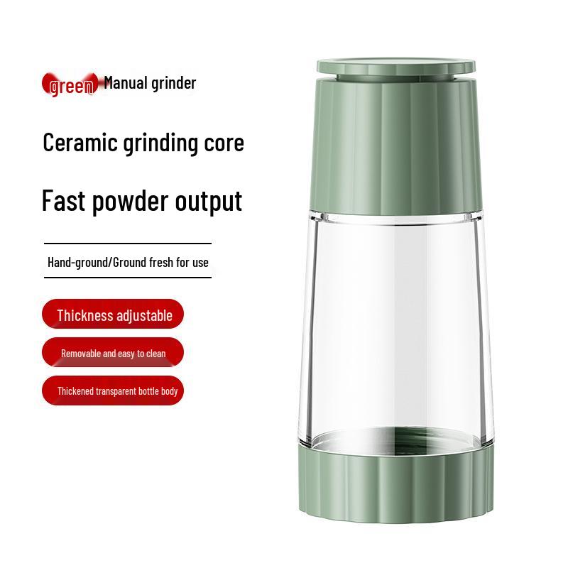 Adjustable Coarseness Pepper Grinder for Sichuan Peppercorn & Sea Salt Seasoning with Black & White Pepper Powder