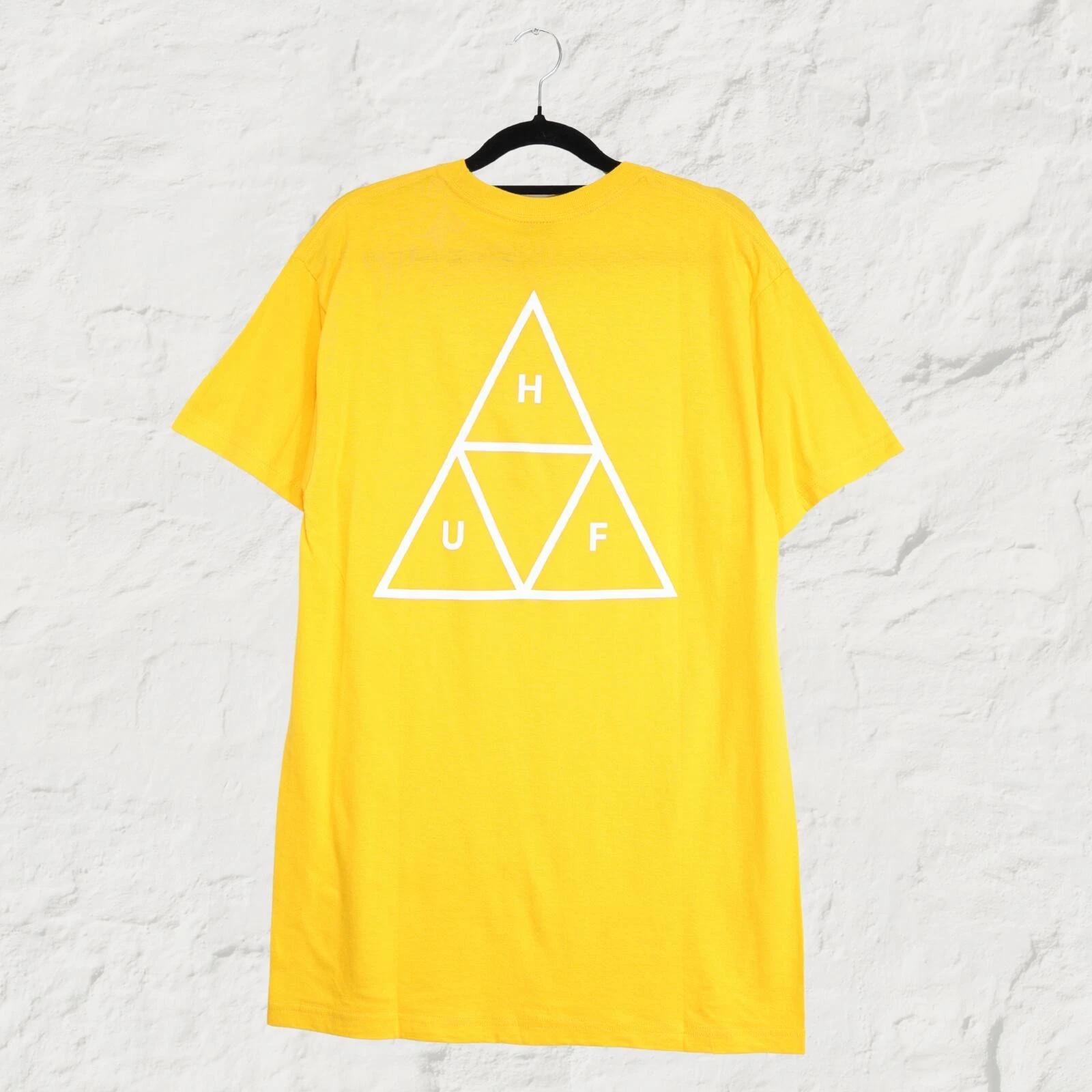 HUF Essentials Triple Triangle Tee Lemon Yellow Skate T-Shirt M 4XL