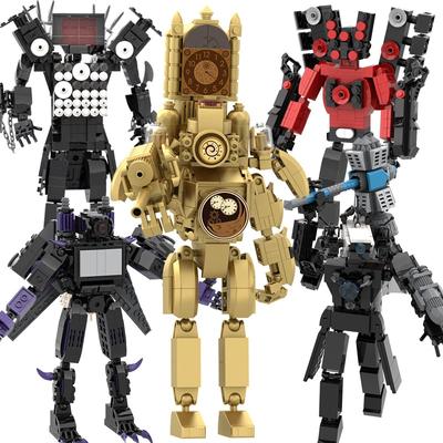 Titan Series Skibidi Toilet Building Blocks Set Clock TV Man Model DIY Bricks Toys for Children Christmas Kids Gifts