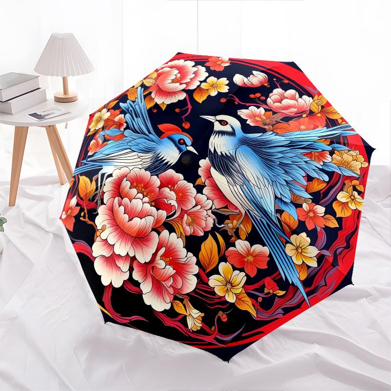 1pc Chinese floral birds illustration Suitable for All Seasons UmbrellaFP175