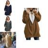 Cozy Women Ladies Warm Teddy Bear Fluffy Coat Hooded Faux Fleece Jacket Outwear For Ultimate Comfort