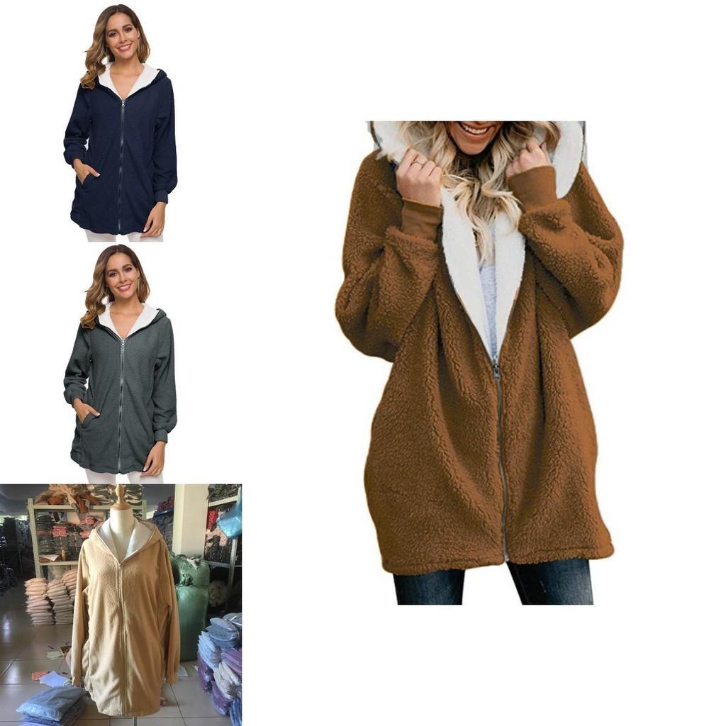 Cozy Women Ladies Warm Teddy Bear Fluffy Coat Hooded Faux Fleece Jacket Outwear For Ultimate Comfort