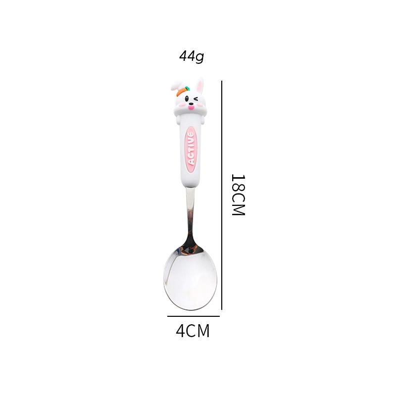 

Милая ложка из нержавеющей стали, ложка для мороженого, кофе, десерта, ложка с силиконовой ручкой в виде панды, кролика, бурого медведя, кухонные аксессуары