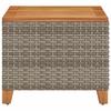 Garden Table Gray 45x45x37 Cm Poly Rattan Acacia Wood